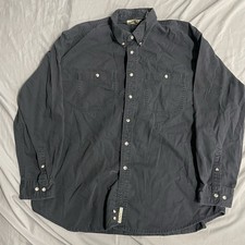 Vintage Sears Fieldmaster Black Longsleeve Button Up Shirt Size XL All Cotton