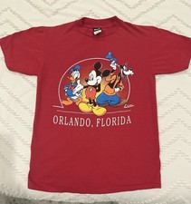 Mickey Mouse vintage 90s Donald Duck Goofy big logo tee-Red Med. Vintage Disney