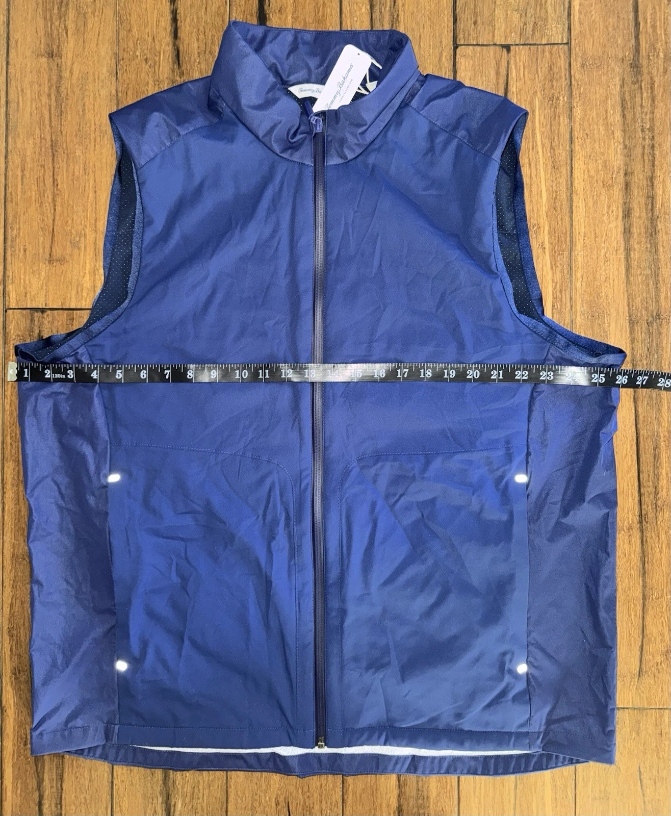 Tommy Bahama IslandZone Laguna Coast Softshell Vest Full Zip Pockets Blue XL - product detail image 7