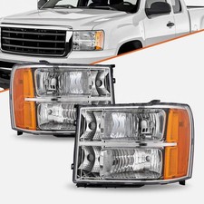 Pair Headlights For 2007-2013 Gmc Sierra 1500 2500hd 3500hd Headlamps Lr