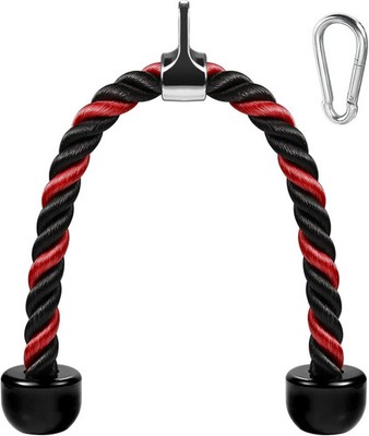 Deluxe Tricep Rope Pull Down Cable, 27 & 36 Inch Red&Black-27'' 