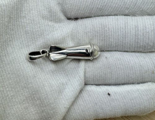 Space Ship Pendant Necklace Silver 925 USA Shuttle Space Cool Jewel SP184 8.7g - Picture 3 of 18