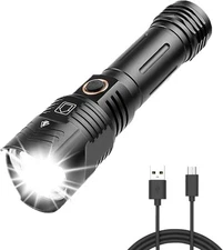 Flashlights Rechargeable High Lumens, 1200000 Lumens LED ZHF_LF_P72D, Black 