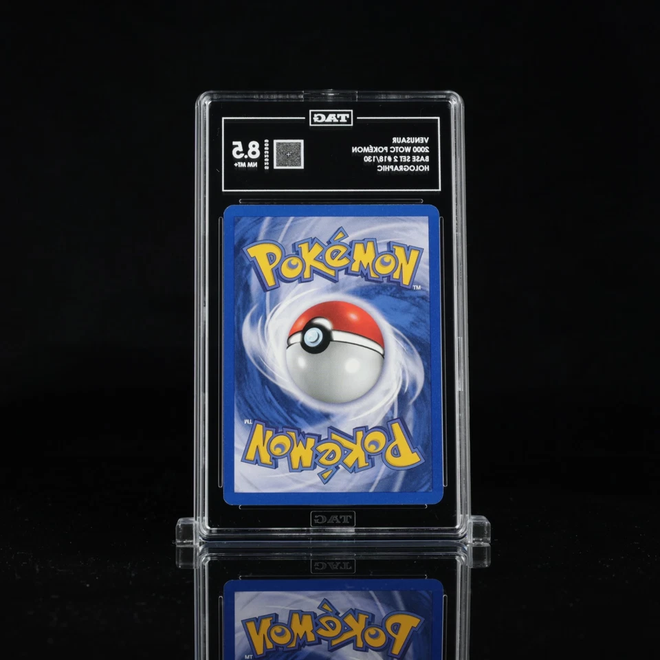 venusaur holo 18/130 base set 2 tag 8.5 psa - Image 2 of 2