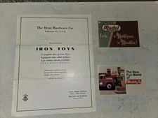 3 Vintage Car Toy Catalogs,30s Dent Hardware Iron Toys,1950 Doepke,1968 Buddy L