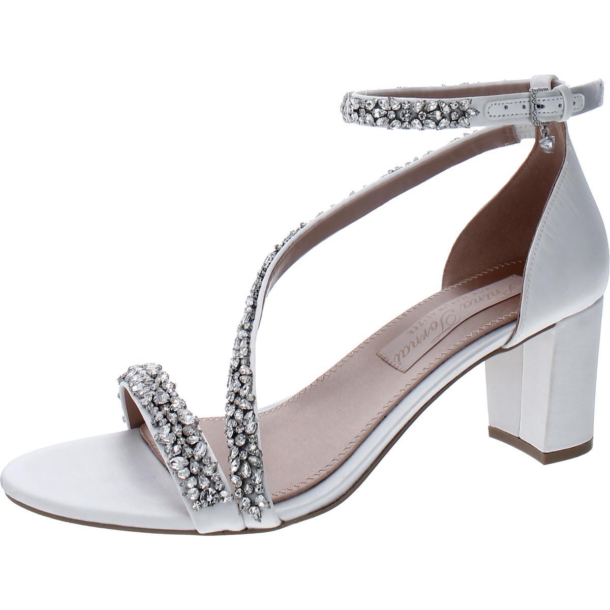 Женские босоножки Ahava из белого атласа Pnina Tornai на каблуке 8 см (B,M) BHFO 2367