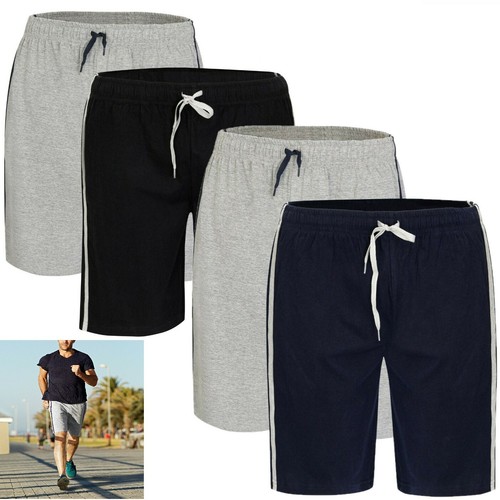Mens Cotton Lounge Shorts Striped Short Jersey Nightwear Shorts Bottoms