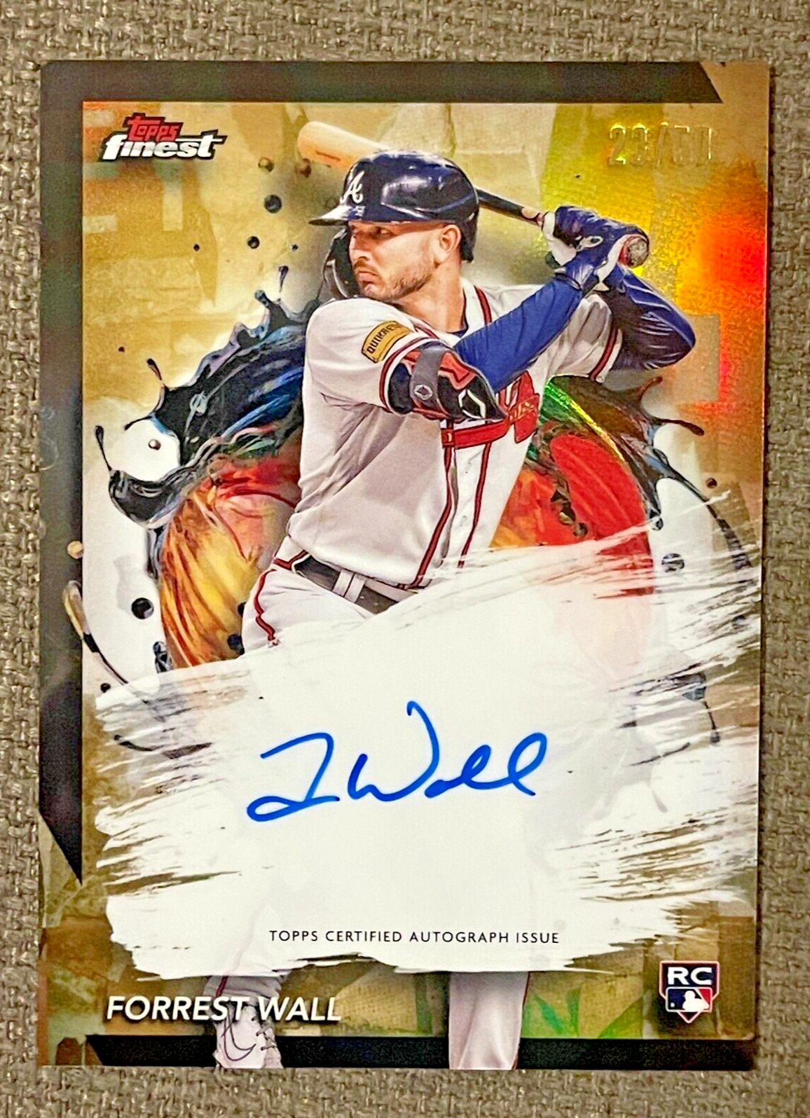 FORREST WALL 2024 Topps Finest GOLD REFRACTOR Finest Autograph Card RC /50