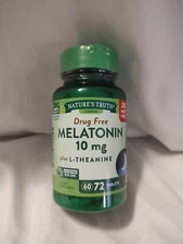 🔥 Melatonin Plus L-Theanine, 10 mg, 72 Tablets Drug Free (6/2025)