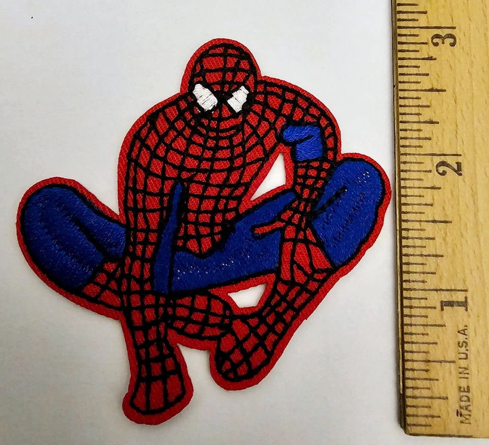 5 - Patches as Shown.  Spiderman Iron on Sew on Patch 3" Ships Free - Image 2 of 3
