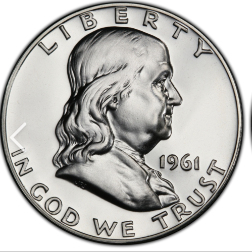 Franklin 1961 medio dólar a prueba - Imagen 1 de 2