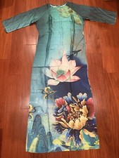 Ao Dai Vietnamese with Pants .Ao Dai Lua Mỹ Kim  In 3D Size 3XL .Final Sale