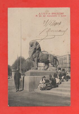 Spanien - Barcelona - Am Fuße des Kolumbus-Monuments (K4395) Postkarte
