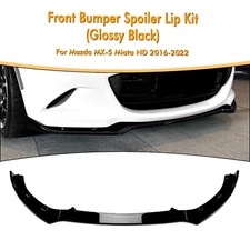 Gloss Black Front Bumper Spoiler Lip Splitter For Mazda MX-5 Miata ND 2016-2025