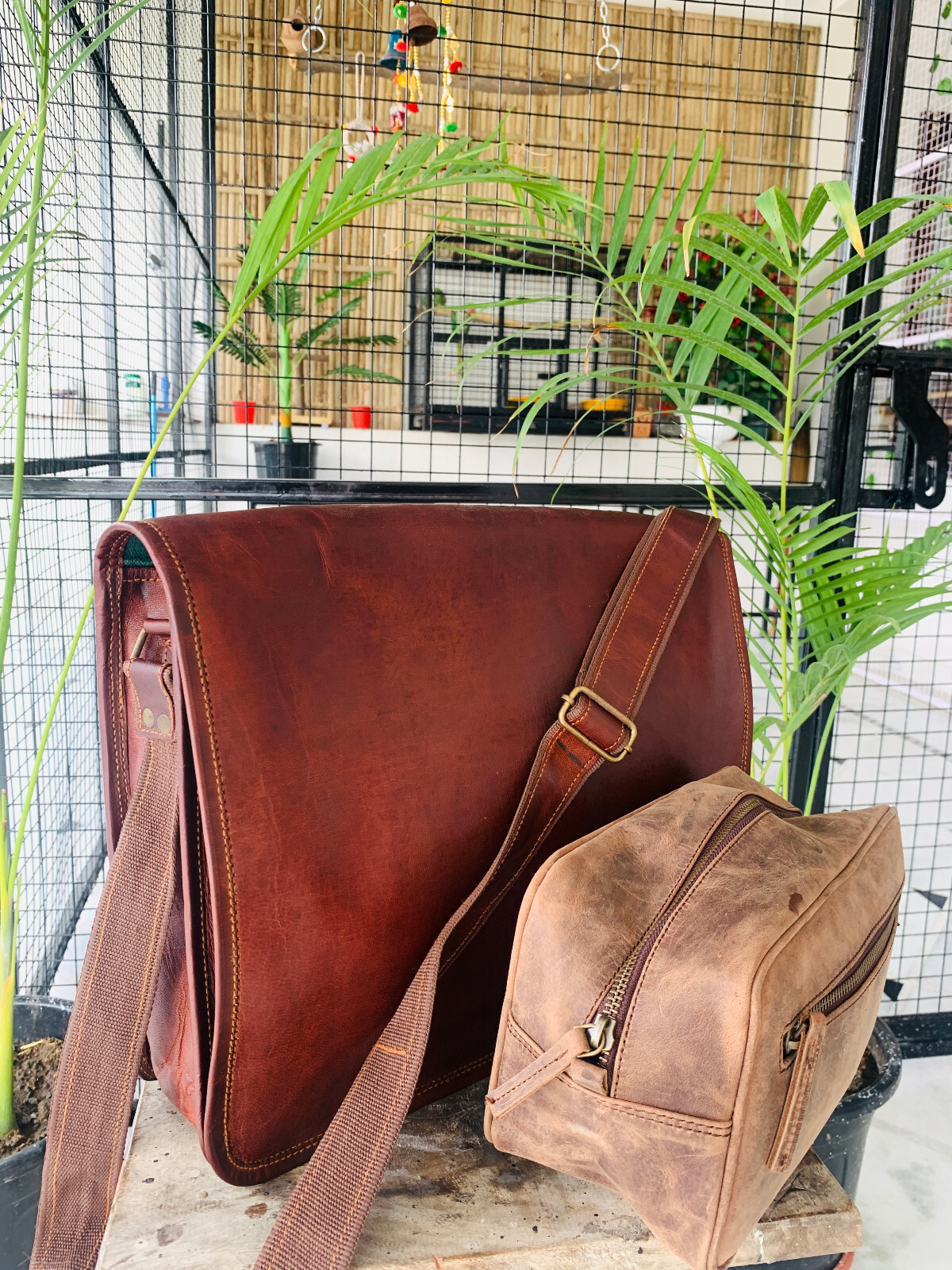 Bandolera vintage de 15 pulgadas para portátil mensajero de cuero genuino reg...