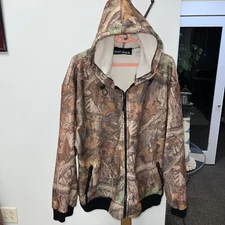 WFS Element Gear BURLY LITE CAMO Weather Resistant HUNT JACKET MENS L HOODIE