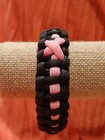 Paracord Cancer Awareness Black Pink Stripe Survival Bracelet Jewelry Statement — photo 4
