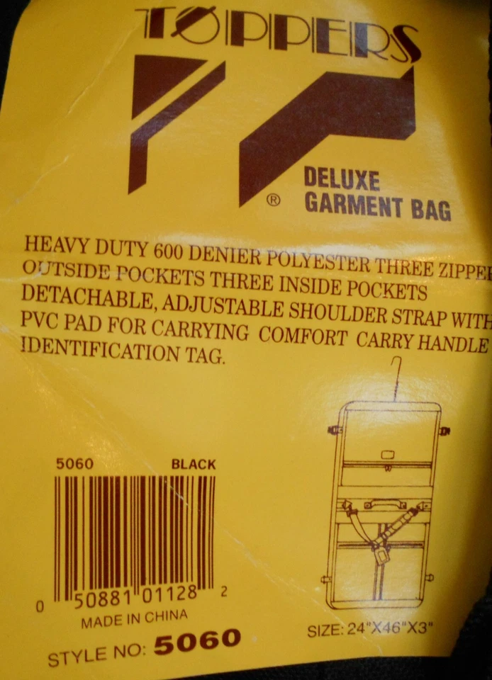  Bolsa de ropa Toppers AMULI negra resistente 600 denier poliéster bolsillos asas Foto 4 de 4