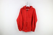 Vtg 70s Streetwear Mens Large Distressed Blank Full Zip Hoodie Sweatshirt USA