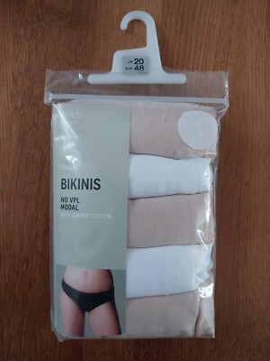 Marks And Spencer 5 Pack No VPL Modal Knickers Size 20 New Unopened Free P&P 