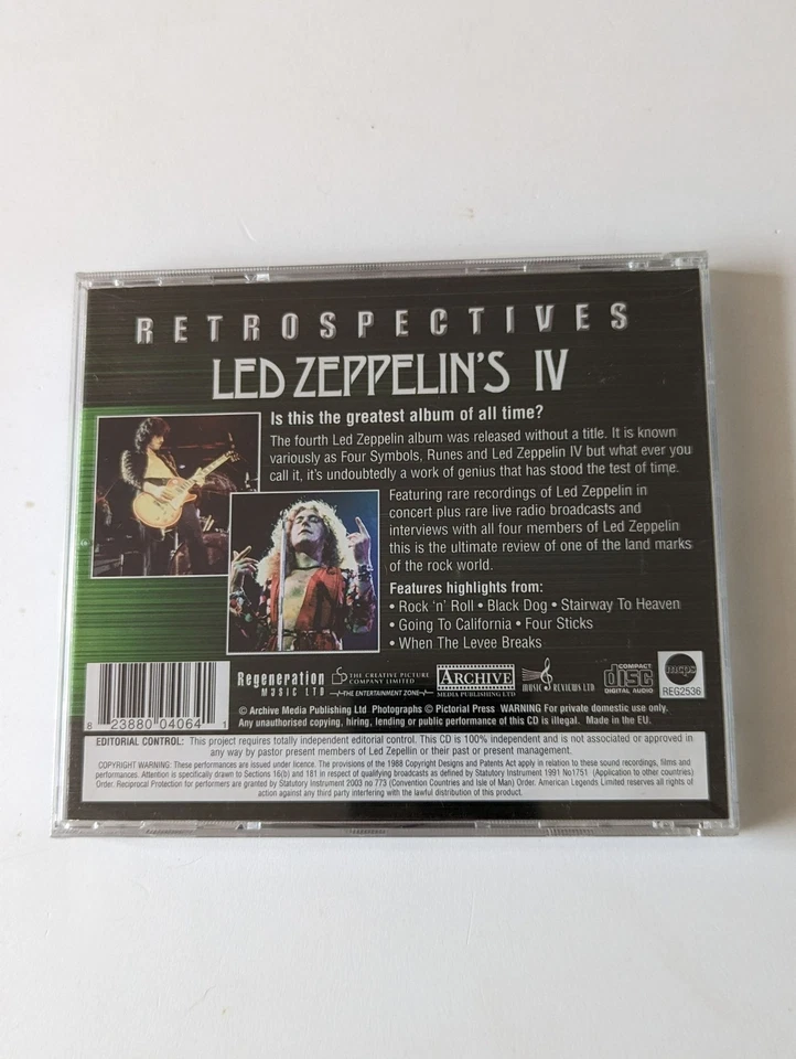 Led Zeppelin:  Retrospectives - Led Zeppelin IV   CD NEW SEALED Foto 3 de 3