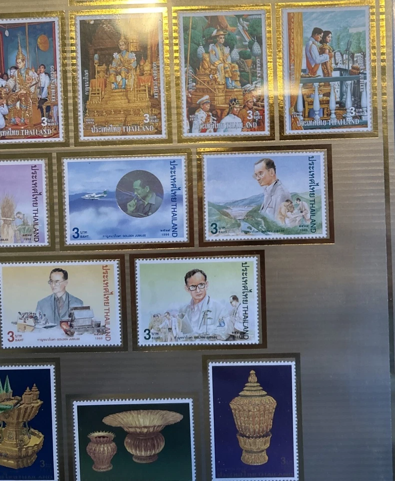 14 estampillas vintage enmarcadas de Tailandia de los años 90’s de Tailandia estampillas vintage Foto 4 de 4