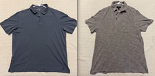 2 Sets Ike Behar  1901 Mens Blue Gray Short Sleeve Shirts Casual Summer