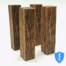 Wood Corner Post x4 - WizKids WarLock Tiles D&D Dungeon 2" Tall Terrain