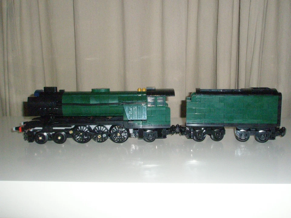 Lego Train - Custom Flying Scotsman dark green - New - steam emerald 10194 21344 — 第 3/4 张图片