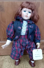 The Leonardo Collection 16" Porcelain Doll Malcolm In Tartan In Box LP1952 k