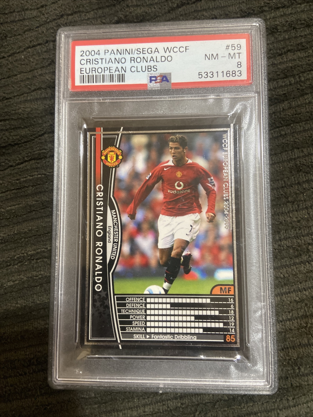 PSA 8 2004-05 PANINI WCCF #59 CRISTIANO RONALDO RC ROOKIE