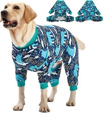 LovinPet Dog Clothes Pet Anxiety Relief Pajamas Jumpsuit For Medium Large Breed