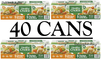4 PACK - Healthy Choice Soup Variety Pack (15 oz, 10 PACK Each)~ Total 40 Cans