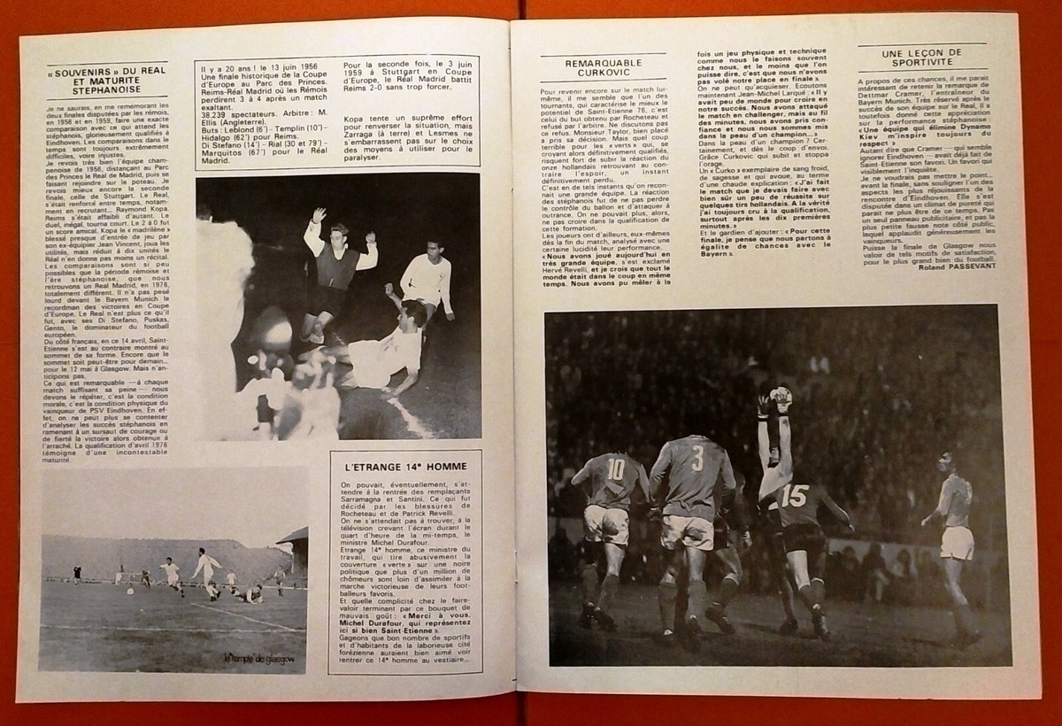 MIROIR DU FOOTBALL n° 261 SPÉCIAL ASSE COUPE D'EUROPE 1976 ST-ETIENNE EN FINALE
