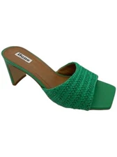 Dune London Woven Heeled Mules March Green