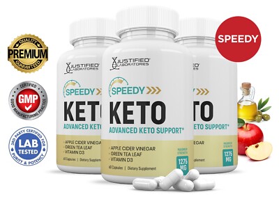 Speedy Keto ACV Pills 1275 MG Stronger Than Gummies Keto Support 3 Bottles