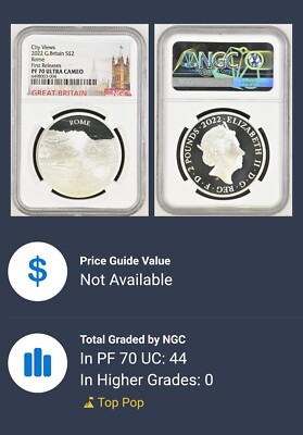 2022年 イギリス 1オンス 都市景観ローマ PCGSPR70DCAM 2022 UK S£2 1oz CITY VIEW ROME NGC PF70 FIRST RELEASES | eBay