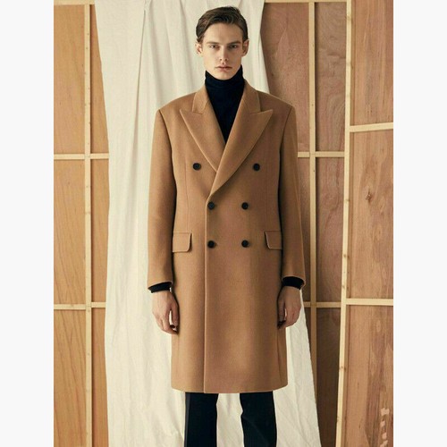 Trench Brown Winter Men Coat Double 