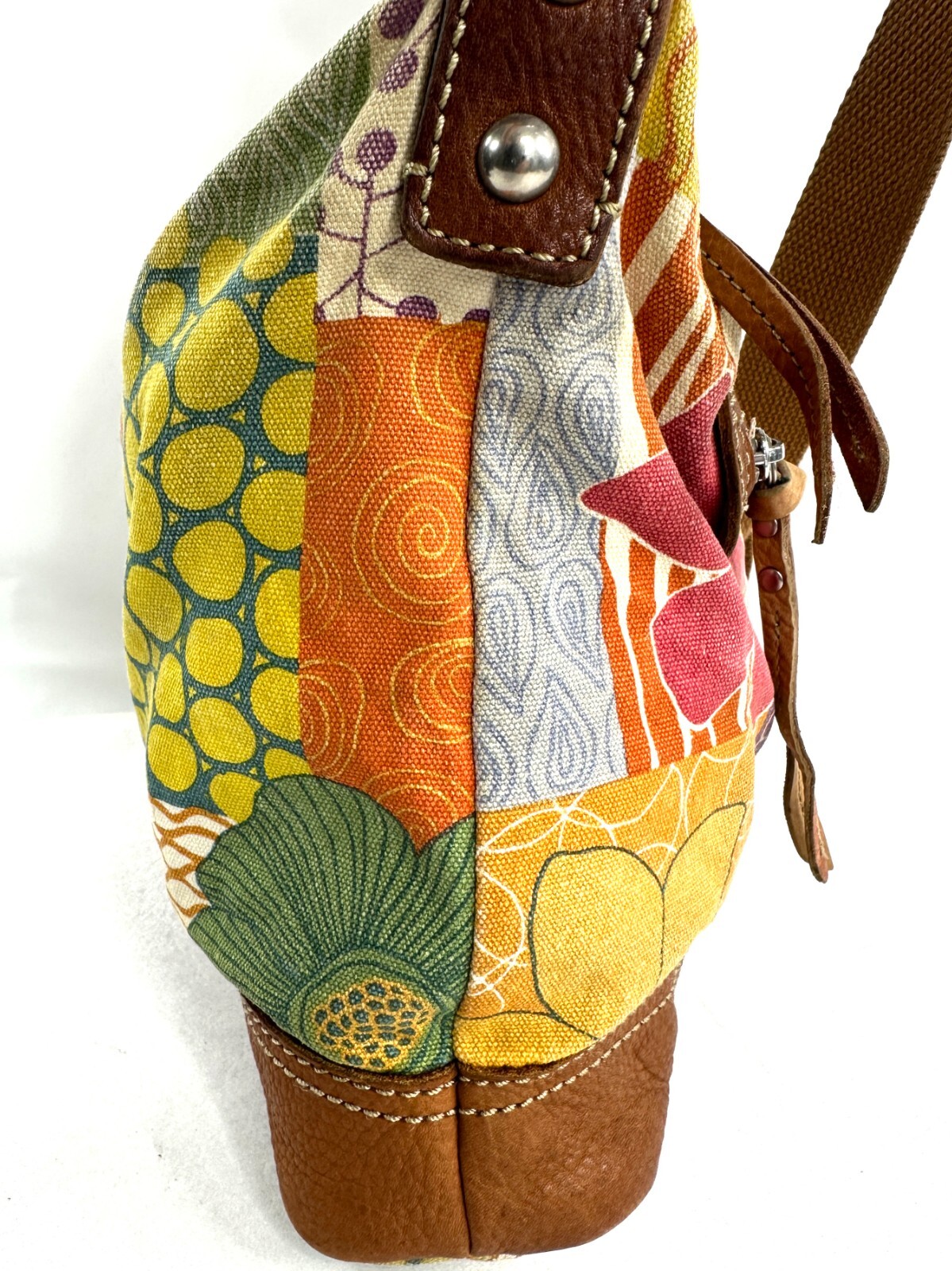 Fossil Multicolor Patchwork Print Canvas Medium C… - image 7