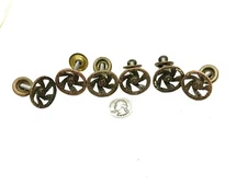 Set Of 6 Antique 1.25" Cast Brass Drawer Pulls Door Knobs