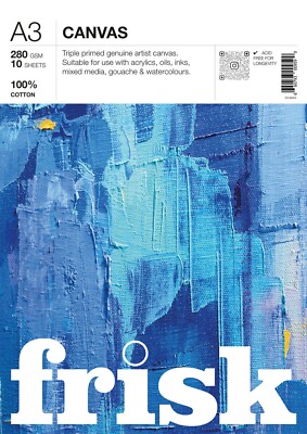 Frisk Genuine Canvas Pad : A6 - A5 - A4 - A3 : White or Black