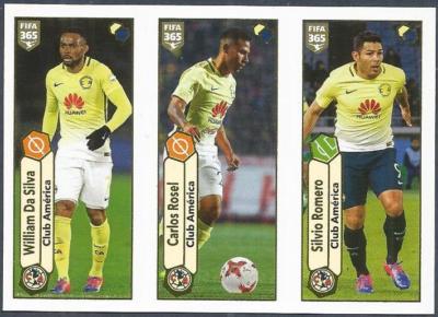  PANINI - 2018 FIFA 365 - #522 - ABC - CLUB AMERICA - W DA SILVA - CARLOS ROSEL - S ROMERO