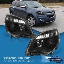 For 10-15 Chevy Equinox Black Halogen Projector Head Lights Headlamps Leftright