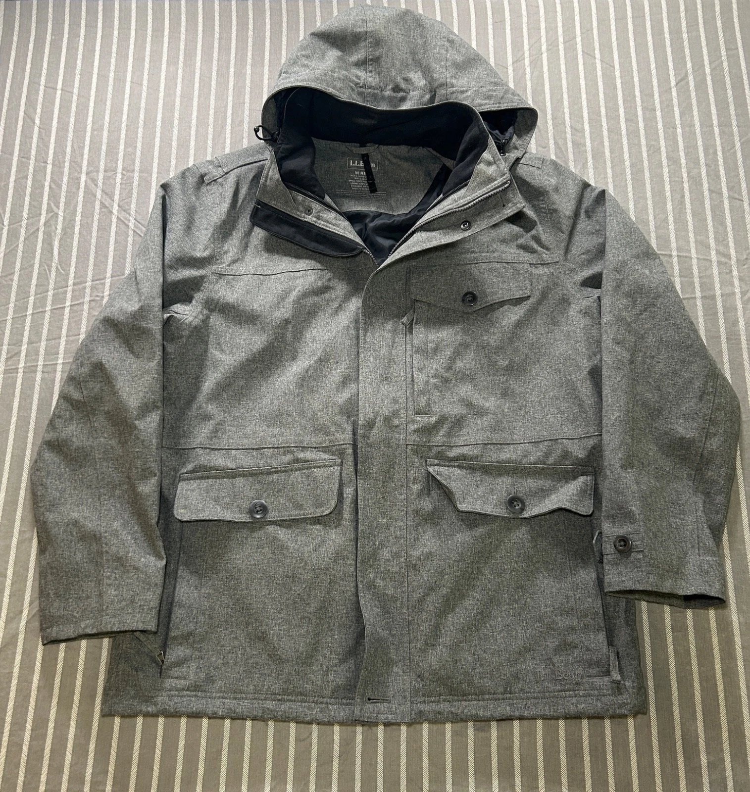 L.L. Bean Parka Jacket Coat Shell Waterproof All Season Size Medium READ
