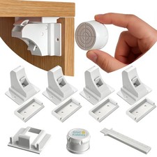 4 Pack Child Safety Magnetic Cabinet Locks with 1 Key, No Drill Baby Proofing...