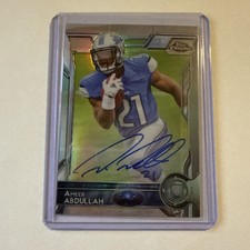 Ameer Abdullah 2015 Topps Chrome On Card Rookie Auto RC Refractor #'d /150. rookie card picture