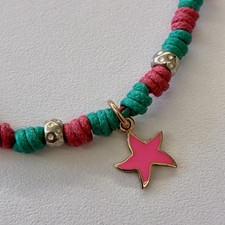 Dodo Pomellato Bracciale Bicolor Ciondolo Stella Oro Rosa Fucsia Fluo Originale
