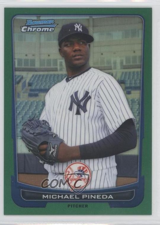 2012 Bowman Chrome Rack Pack Green Refractor Michael Pineda #37 1g5