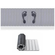 Foldable Stone Bath Mat, Classic, Grey, 47 x 15 Inches