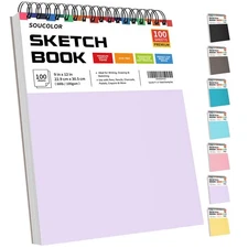 9" x 12" Aesthetic Sketch Book, 1-Pack 100 Sheets School Supplies Cute Sketch...